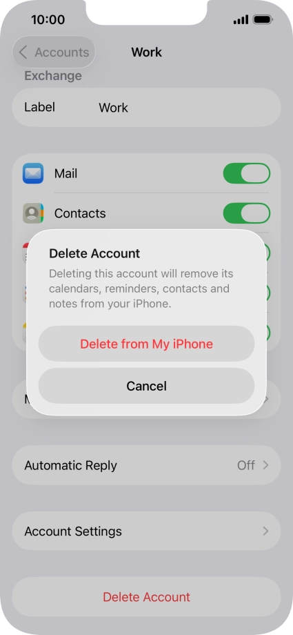 Press Delete from My iPhone. Press Delete from My iPhone.