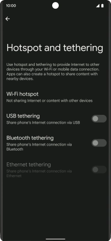 Press Wi-Fi hotspot. Press Wi-Fi hotspot.