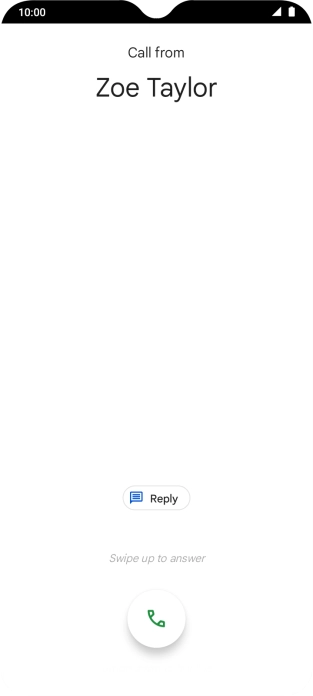 Press and drag the accept call icon upwards. Press and drag the accept call icon upwards.