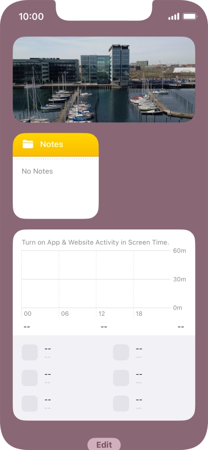 Press and hold the required Widget Stack. Press and hold the required Widget Stack.