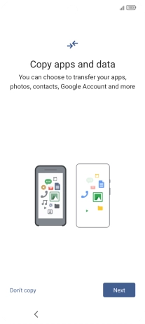 When this screen is displayed, your phone is ready to restore content from a Google One backup.