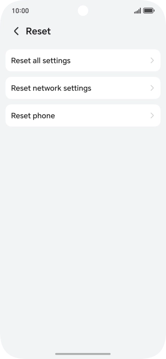 Press Reset network settings. Press Reset network settings.