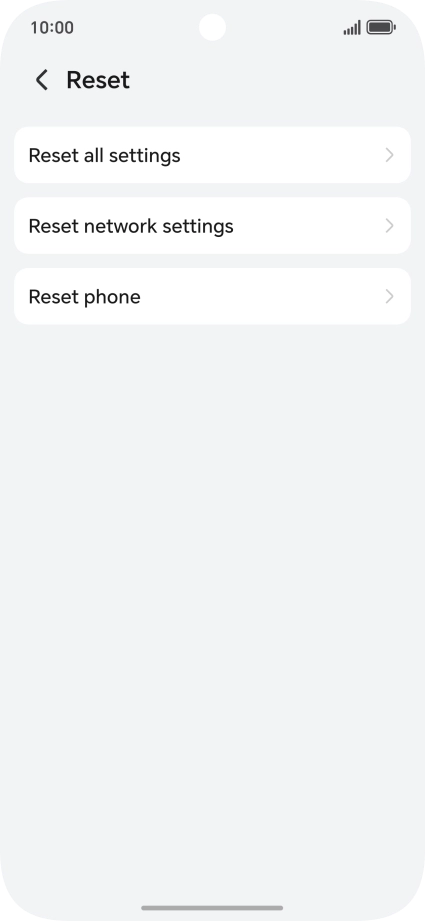 Press Reset network settings. Press Reset network settings.