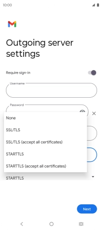 Press SSL/TLS. Press SSL/TLS.