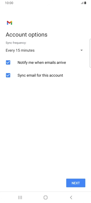 If this screen is displayed, you email account has been recognised and set up automatically. Follow the instructions on the screen to key in more information and finish setting up your phone. If this screen is displayed, you email account has been recognised and set up automatically. Follow the instructions on the screen to key in more information and finish setting up your phone.