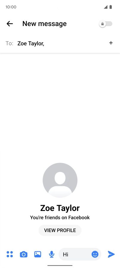 Write the required message and press the send icon.