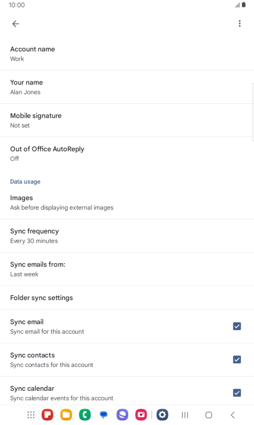 Press Account name and key in the required name. Press Account name and key in the required name.