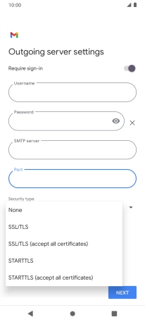Press SSL/TLS. Press SSL/TLS.