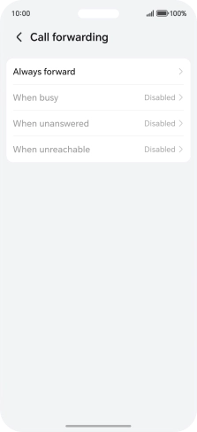 Press the required divert type. Press the required divert type.