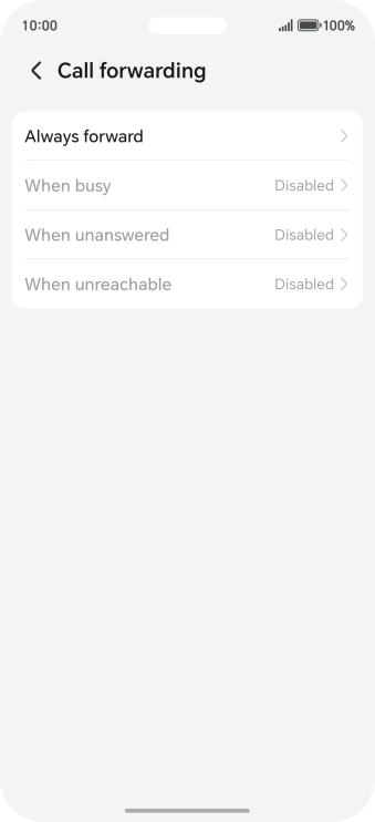 Press the required divert type. Press the required divert type.