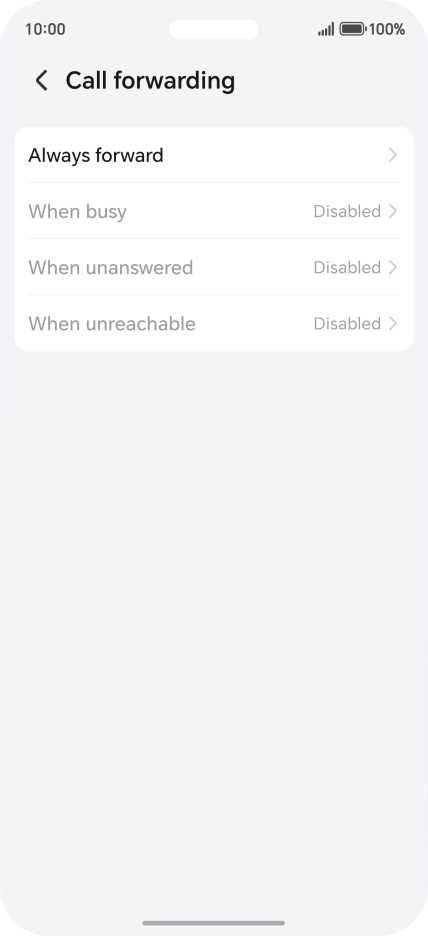 Press the required divert type. Press the required divert type.