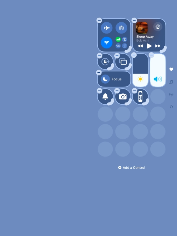 Press Add a Control and follow the instructions on the screen to add the required function to Control Centre. Press Add a Control and follow the instructions on the screen to add the required function to Control Centre.