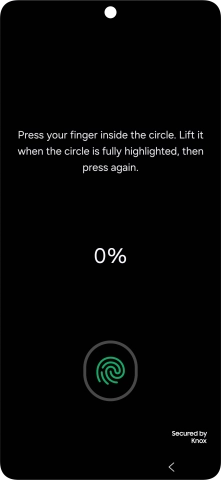 Follow the instructions on the screen to create the phone lock code using your fingerprint. Follow the instructions on the screen to create the phone lock code using your fingerprint.