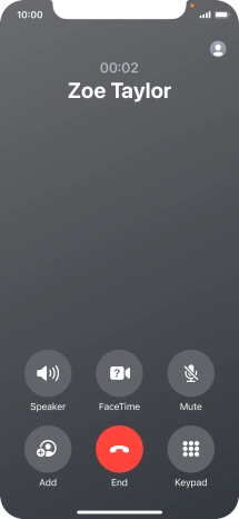 Press the end call icon to end the call and return to the home screen. Press the end call icon to end the call and return to the home screen.