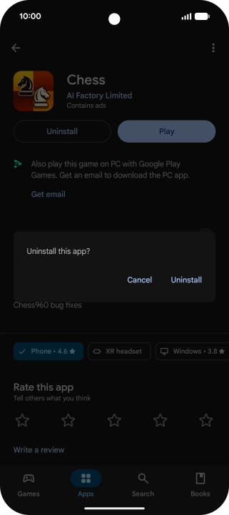 Press Uninstall. Press Uninstall.