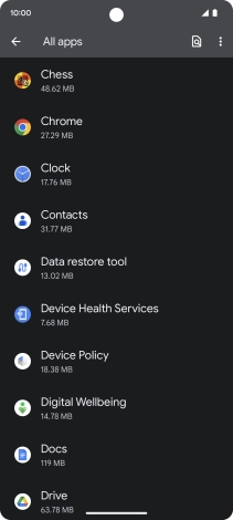 Press the required app. Press the required app.