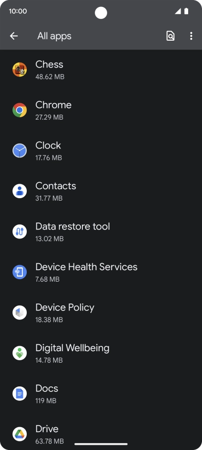 Press the required app. Press the required app.