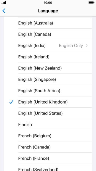 Press the required language. Press the required language.