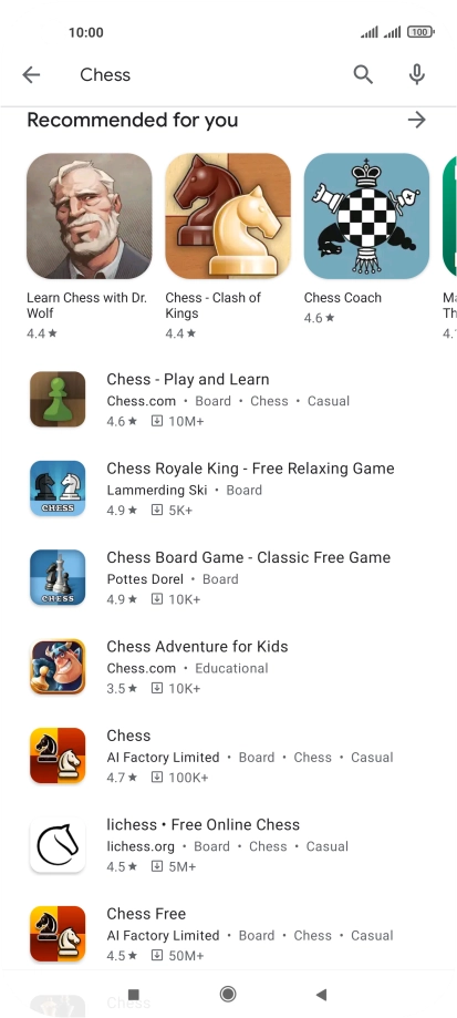 Press the required app. Press the required app.