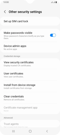 Press Set up SIM card lock. Press Set up SIM card lock.