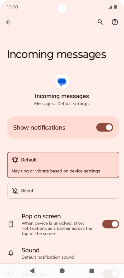 Press the indicator next to 