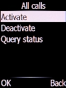 Select Activate and press the Left selection key.