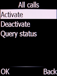 Select Activate and press the Left selection key. Select Activate and press the Left selection key.