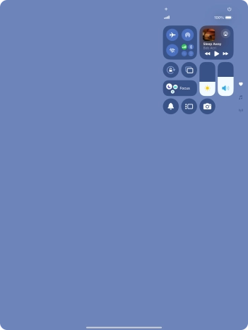 Slide your finger up or down on the screen to select the required Control Centre page.