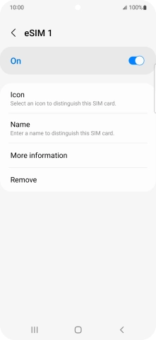 Press Remove and follow the instructions on the screen to delete your eSIM.