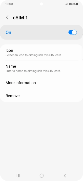 Press Remove and follow the instructions on the screen to delete your eSIM.