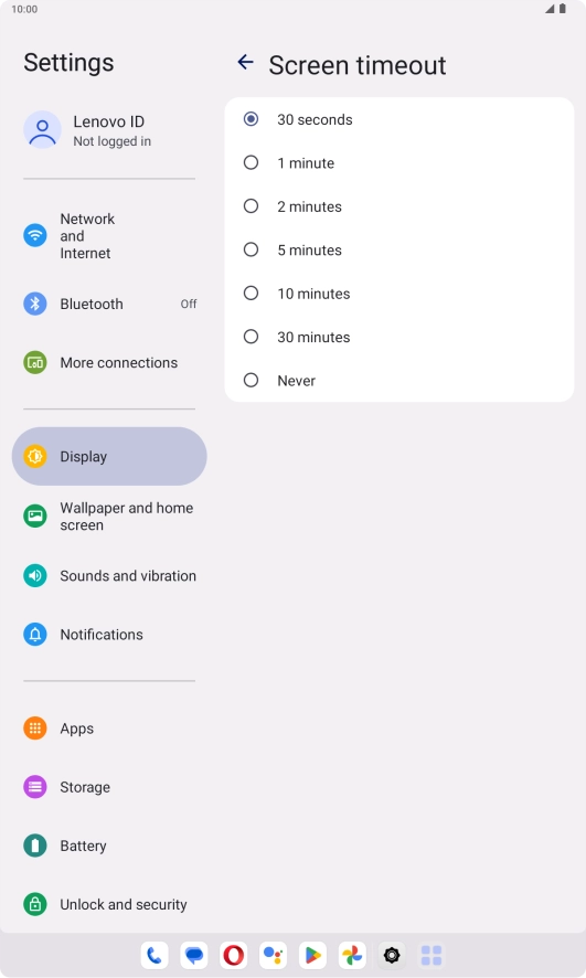 Press the required setting. Press the required setting.