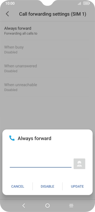 Press DISABLE. Press DISABLE.