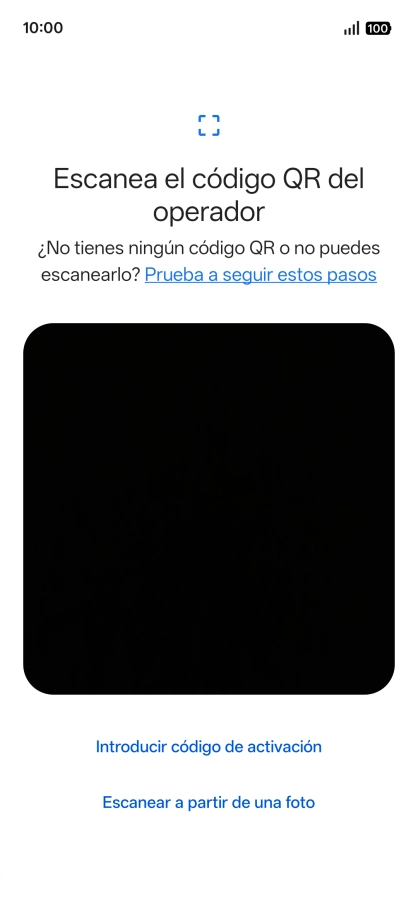 Coloca el código QR dentro del marco de la cámara del teléfono para escanearlo. Coloca el código QR dentro del marco de la cámara del teléfono para escanearlo.