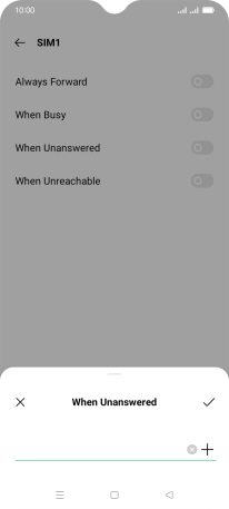 Key in +447836121121 and press the confirm icon.