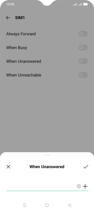Key in +447836121121 and press the confirm icon.