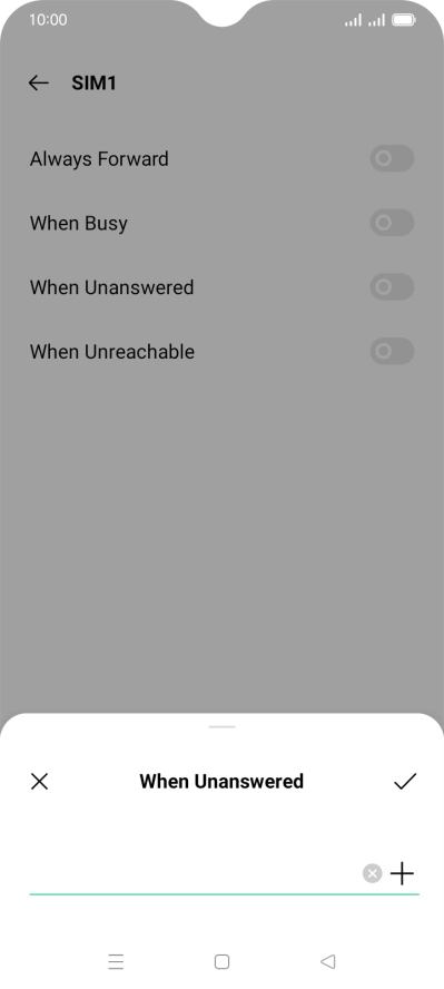 Key in +447836121121 and press the confirm icon.