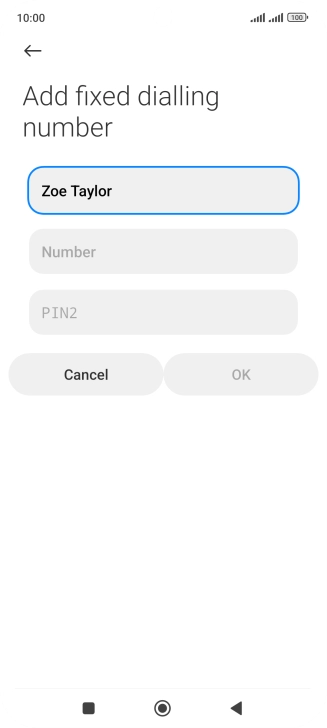Press Number and key in the required phone number.
