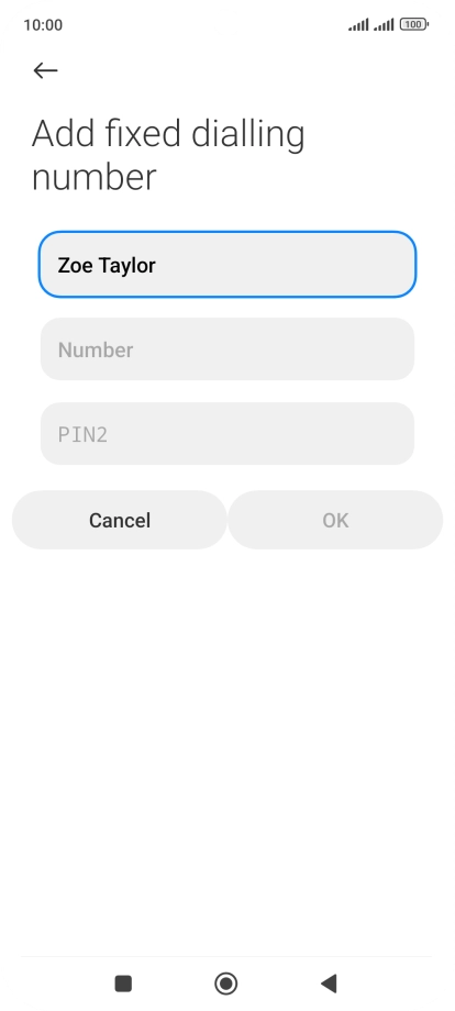Press Number and key in the required phone number.