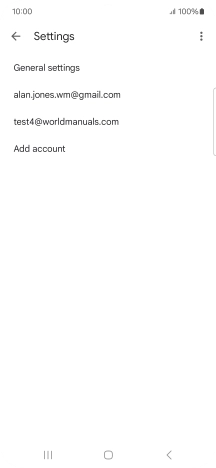 Press the required email account. Press the required email account.