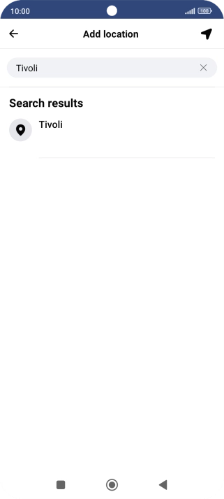 Press the required location.