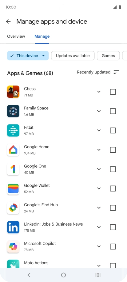 Press the required app. Press the required app.