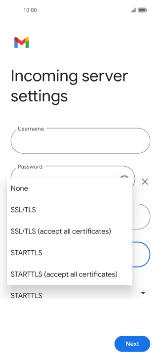 Press SSL/TLS.
