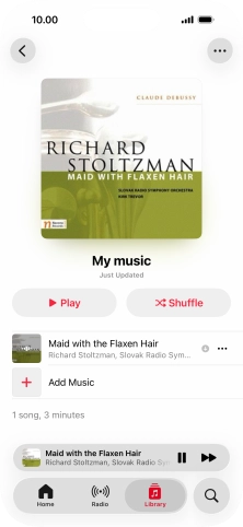 Press the song title.