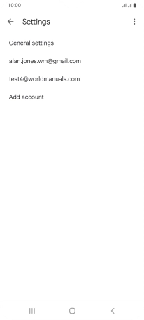 Press the required email account. Press the required email account.