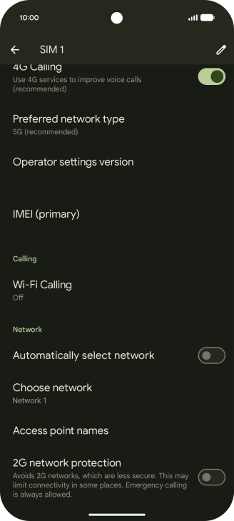 Press the indicator next to 