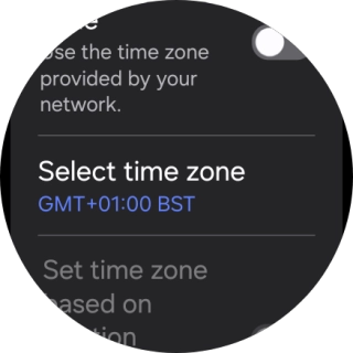 Press Select time zone. Press Select time zone.