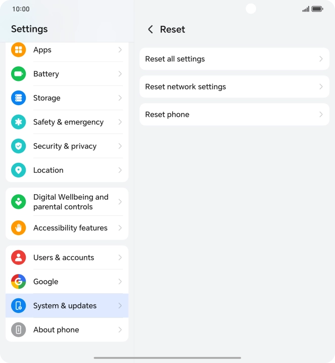 Press Reset network settings.