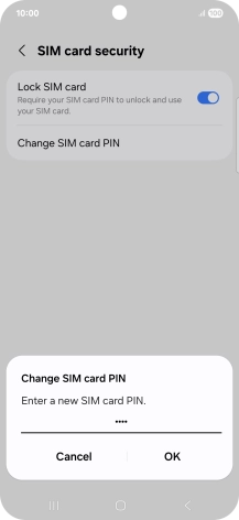 Key in a new four-digit PIN and press OK. Key in a new four-digit PIN and press OK.