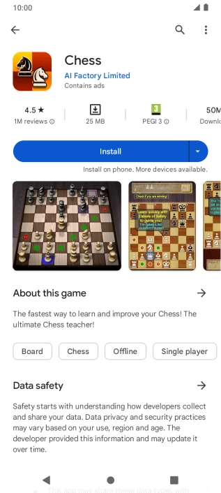 Press Install and follow the instructions on the screen to install the app. Press Install and follow the instructions on the screen to install the app.