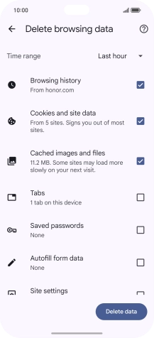 Press the fields next to the required data types. Press the fields next to the required data types.